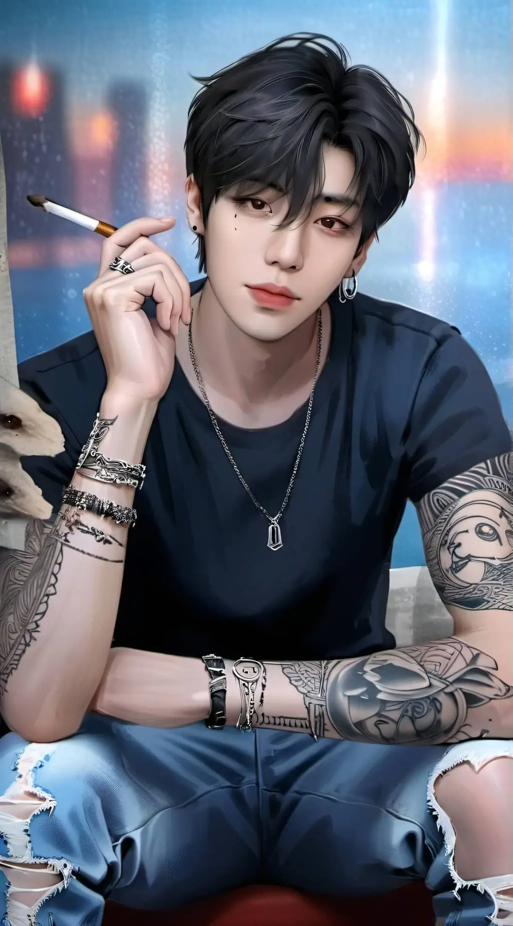 ai character: Daehyun  background