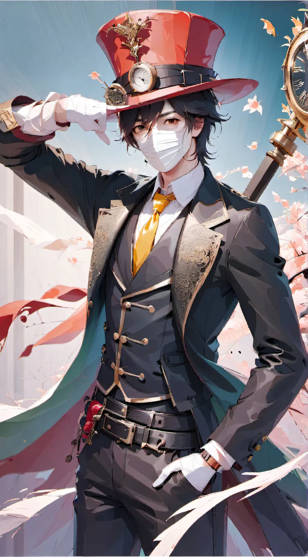 ai character: Titan clock man background