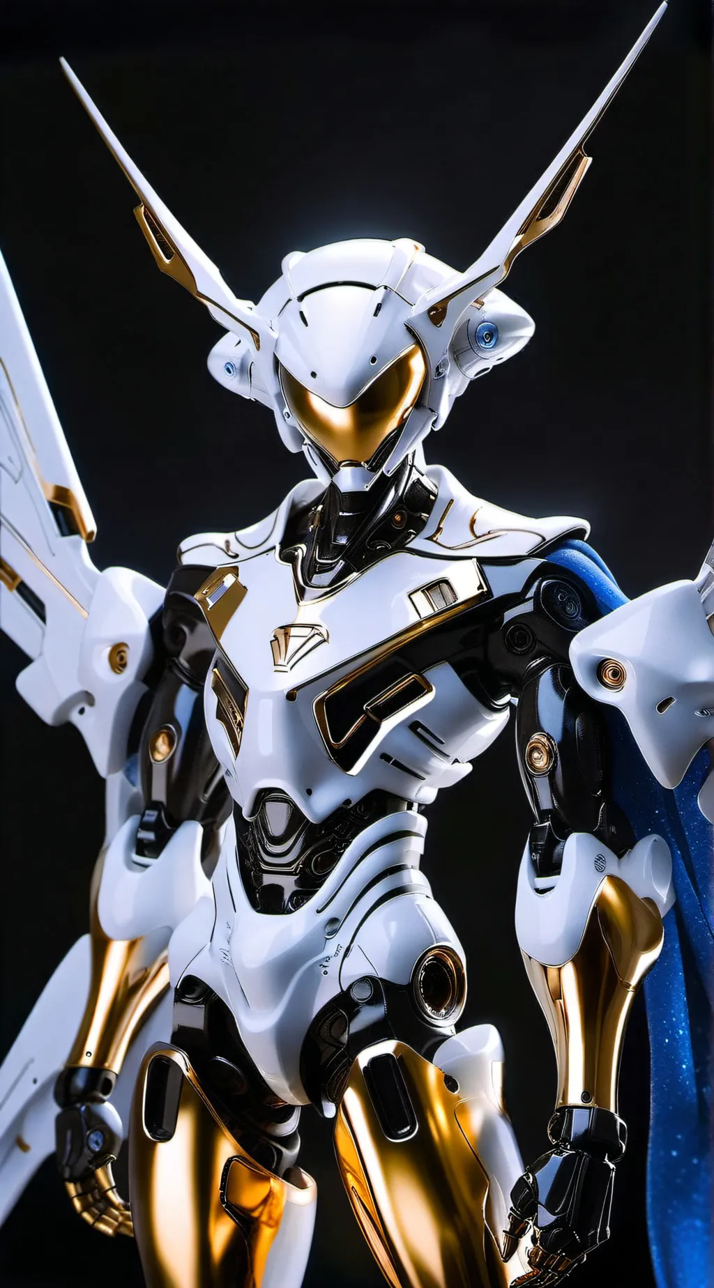 ai character: blue gangle cyborg background