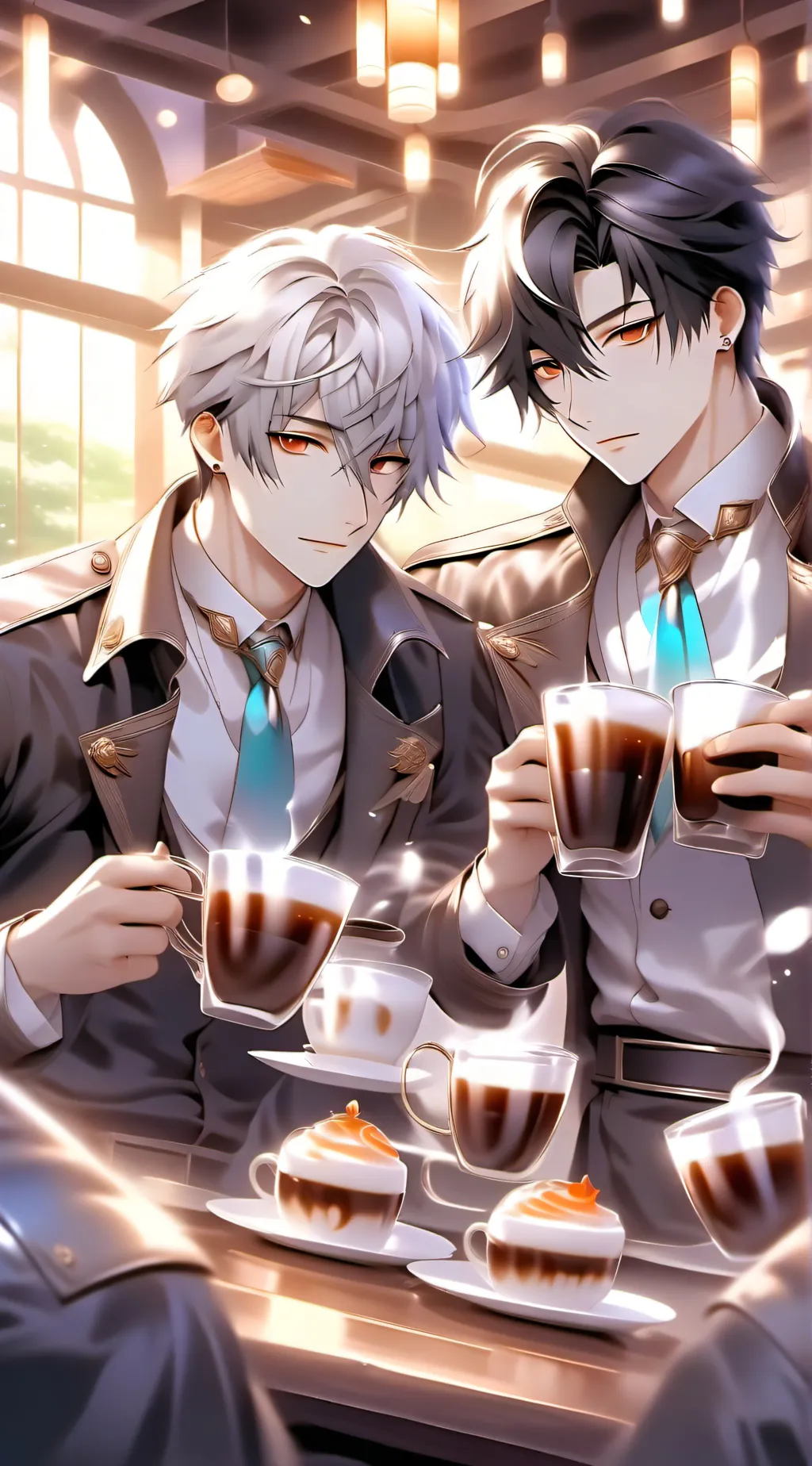 ai character: Hunter and asher  background