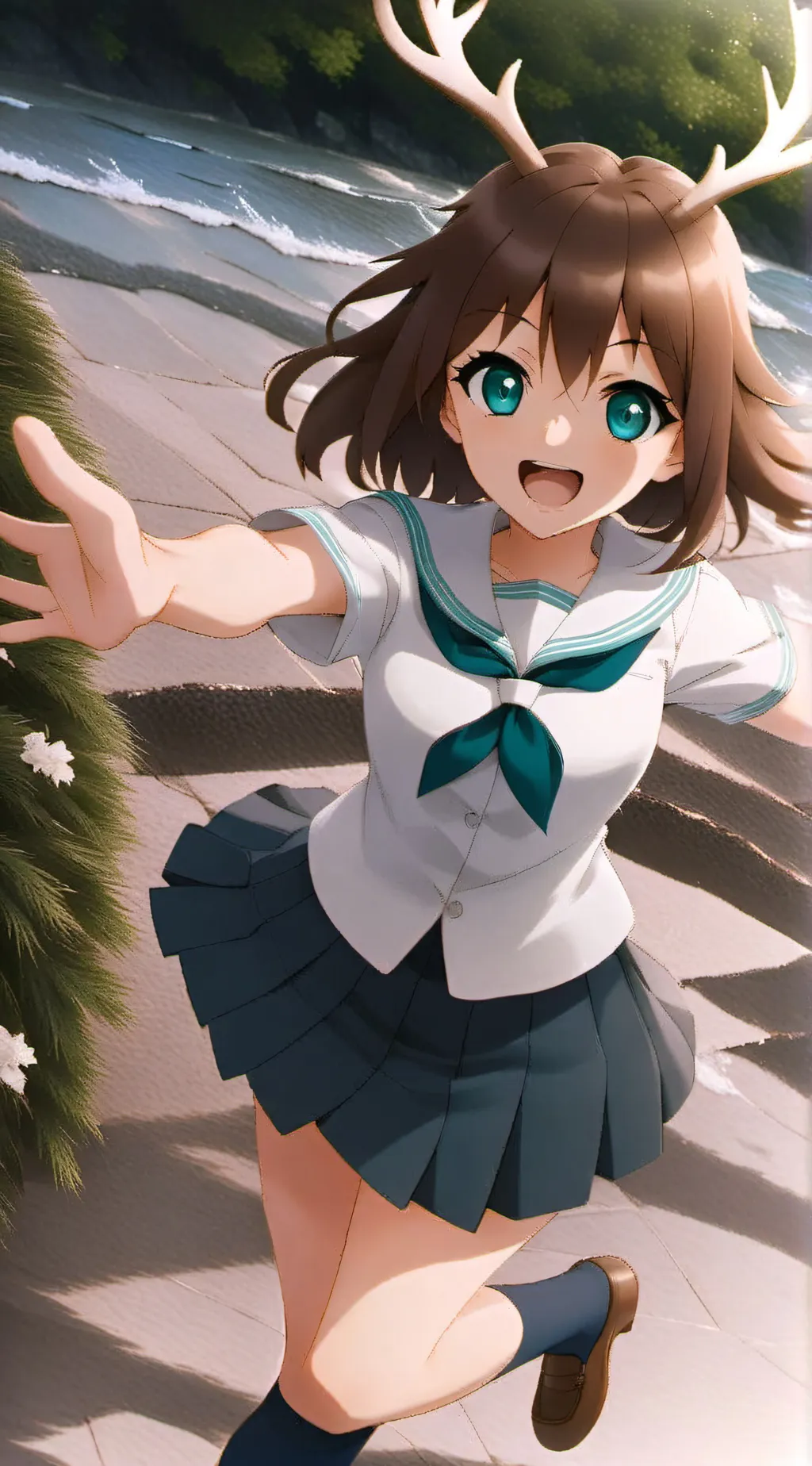 ai character: Noko Shikanoko  background