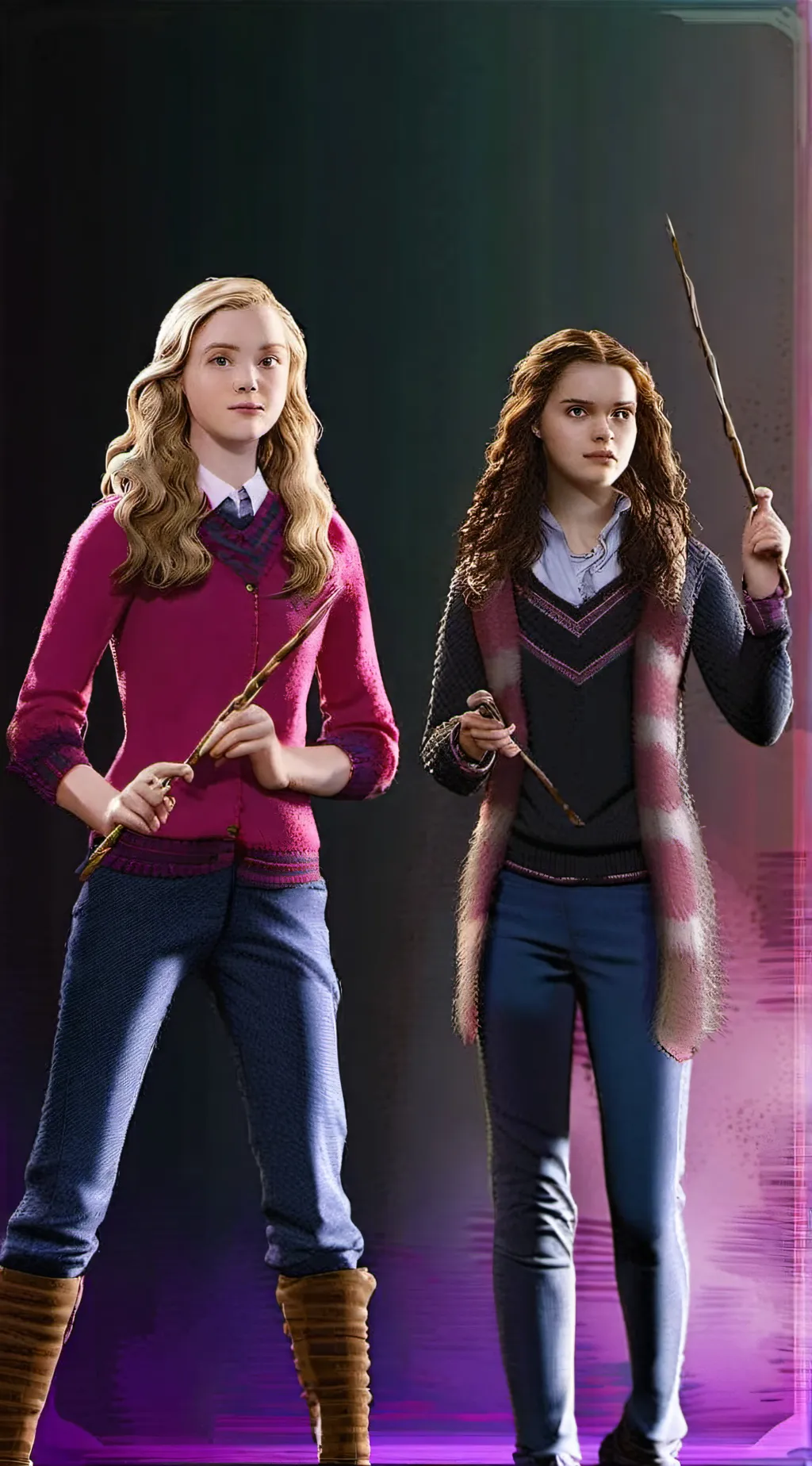 ai character: Luna and Hermione  background
