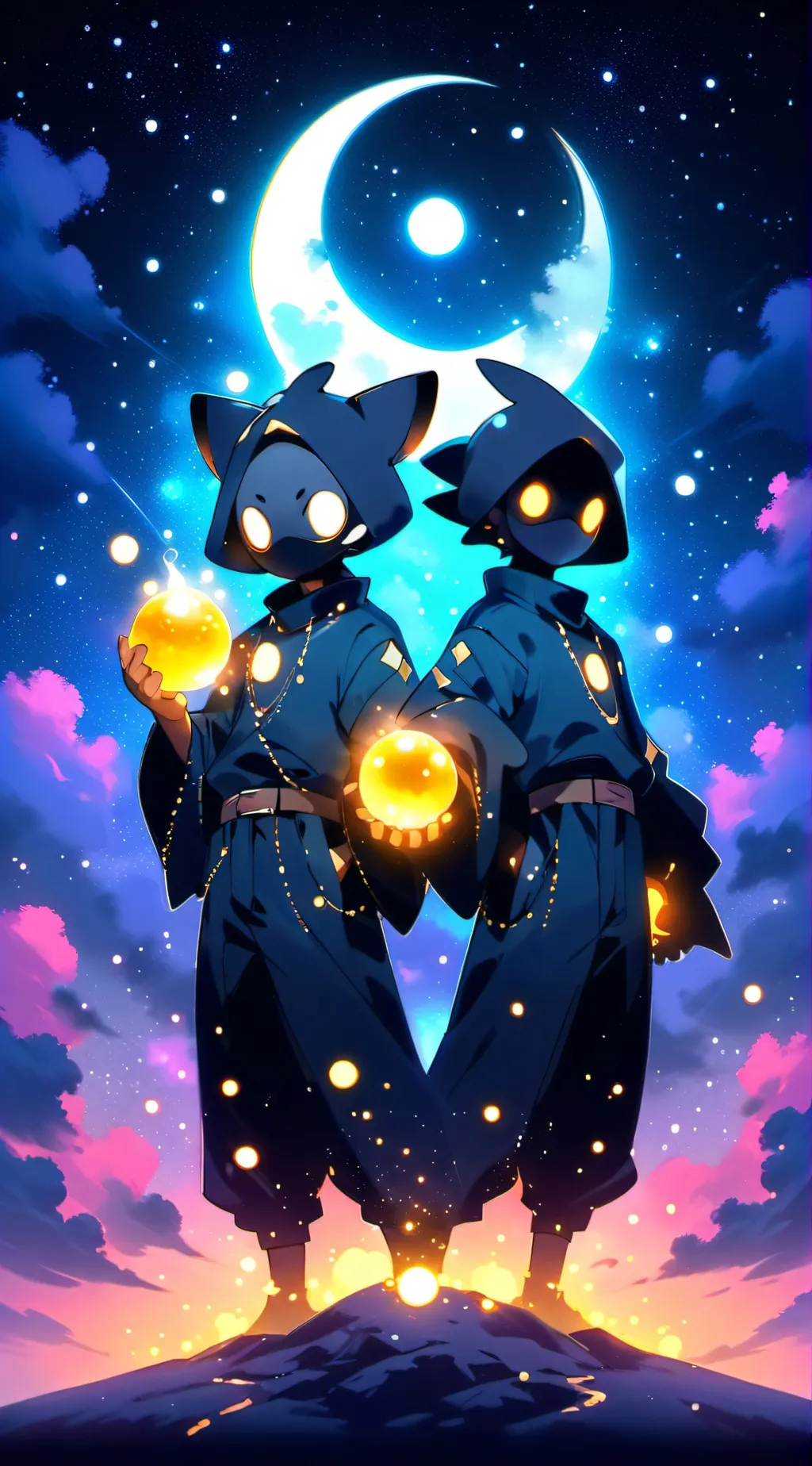 ai character: caster and Pollux❤ background