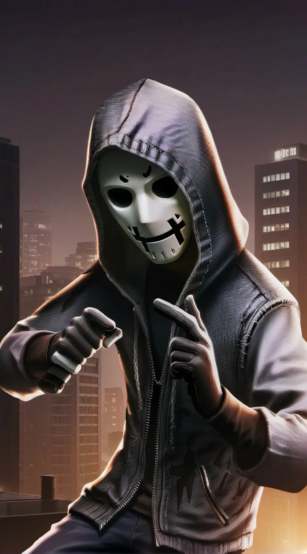 ai character: Ghostface Eminem background