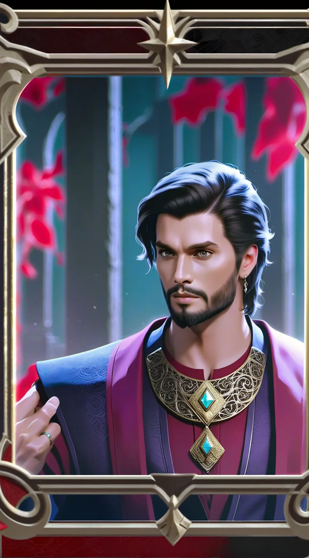 ai character: Handsome prince background