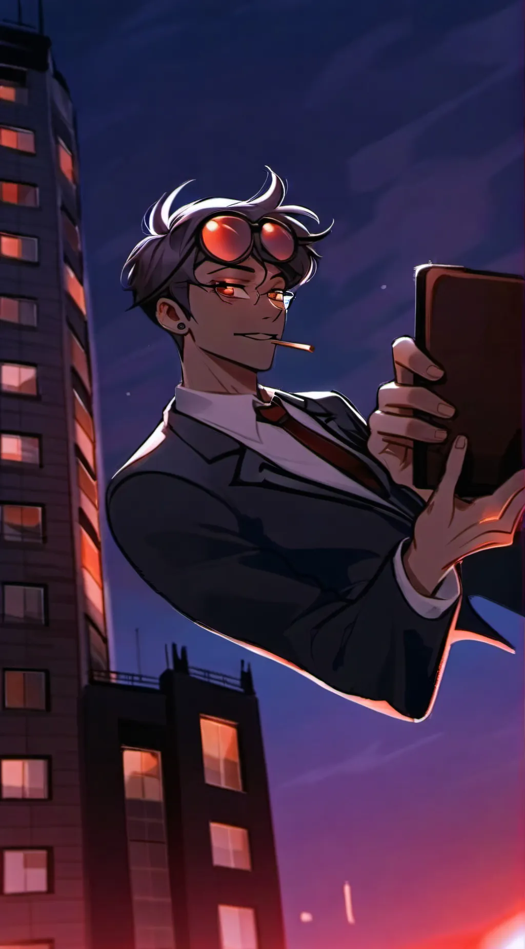 ai character: Alastor in rl background
