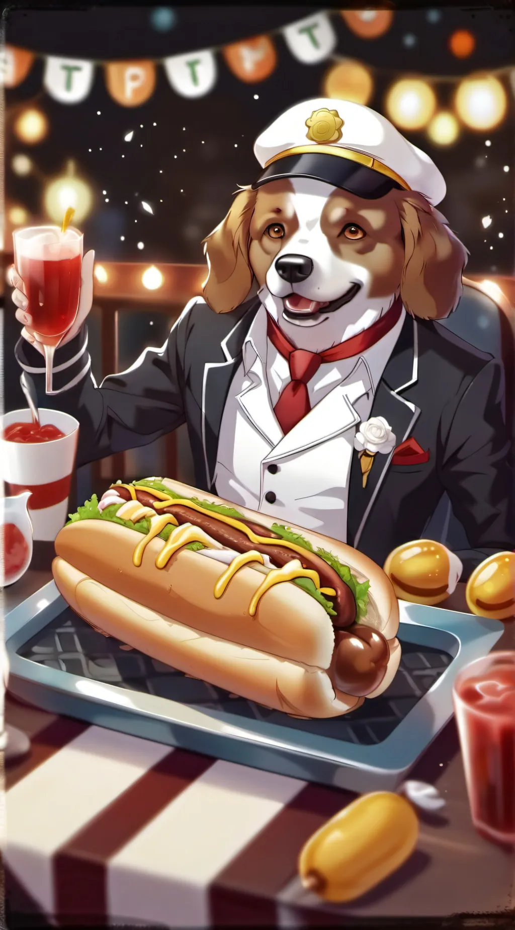 ai character: Hot ass dog  background
