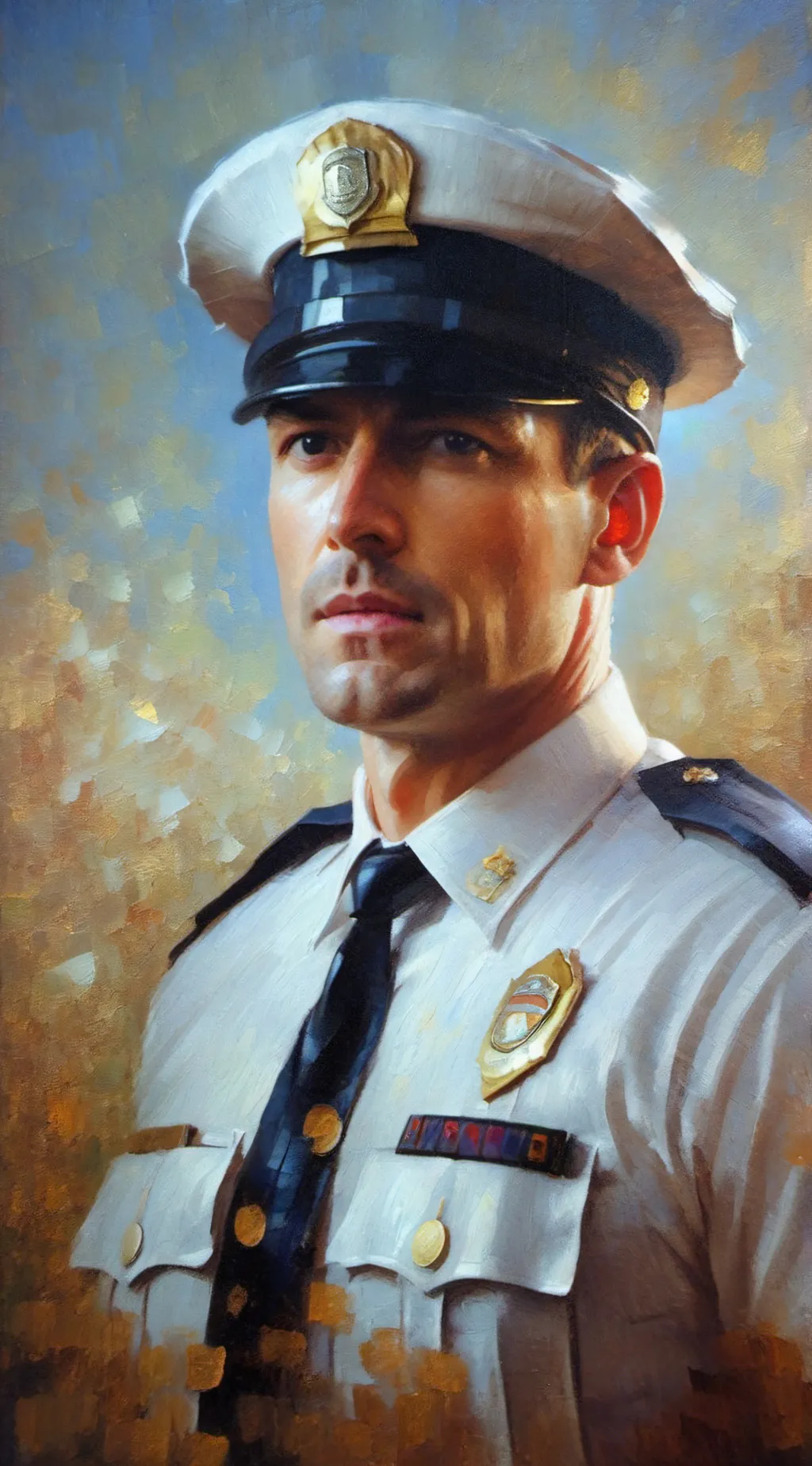 ai character: Police officer max background