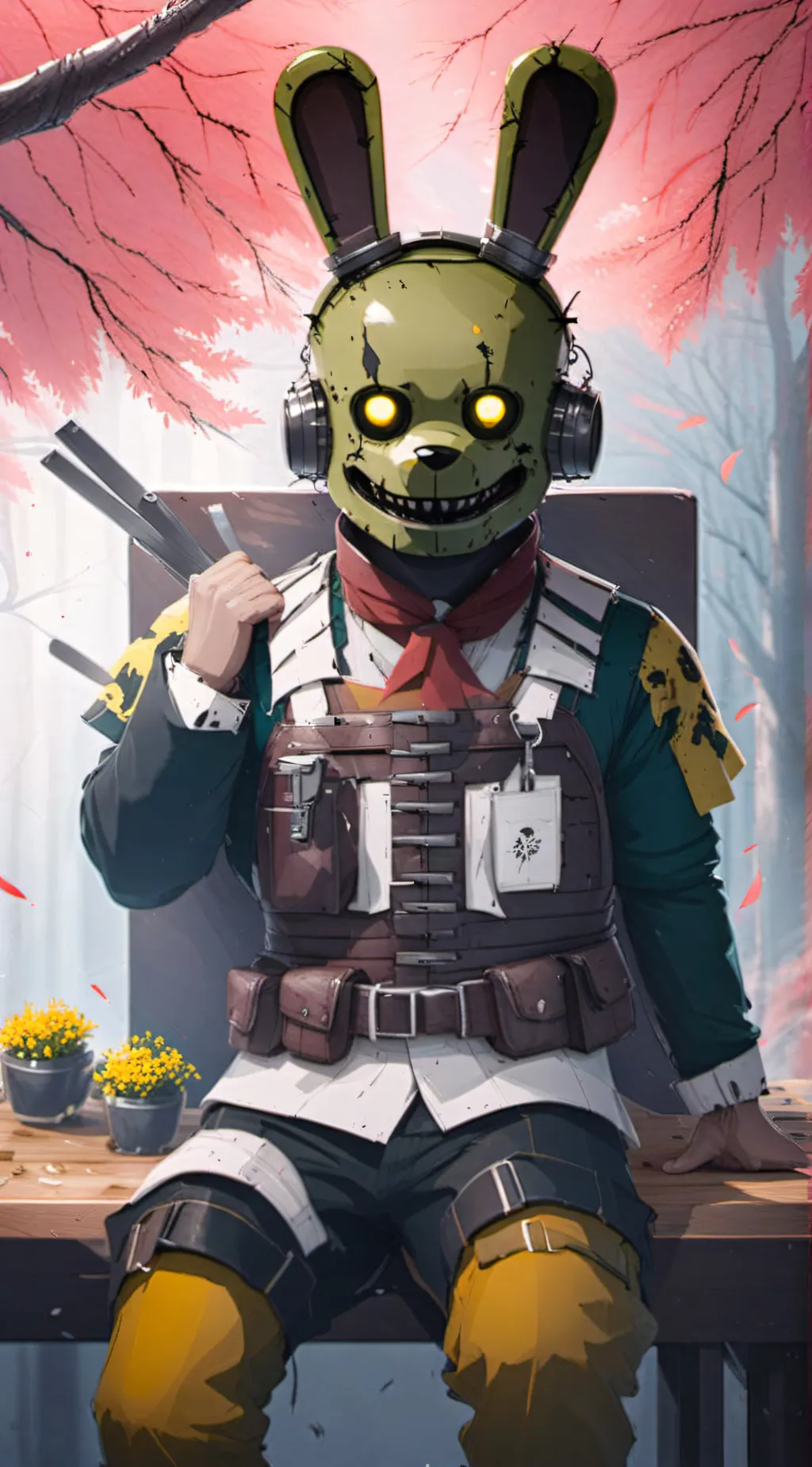 ai character: spring trap  background