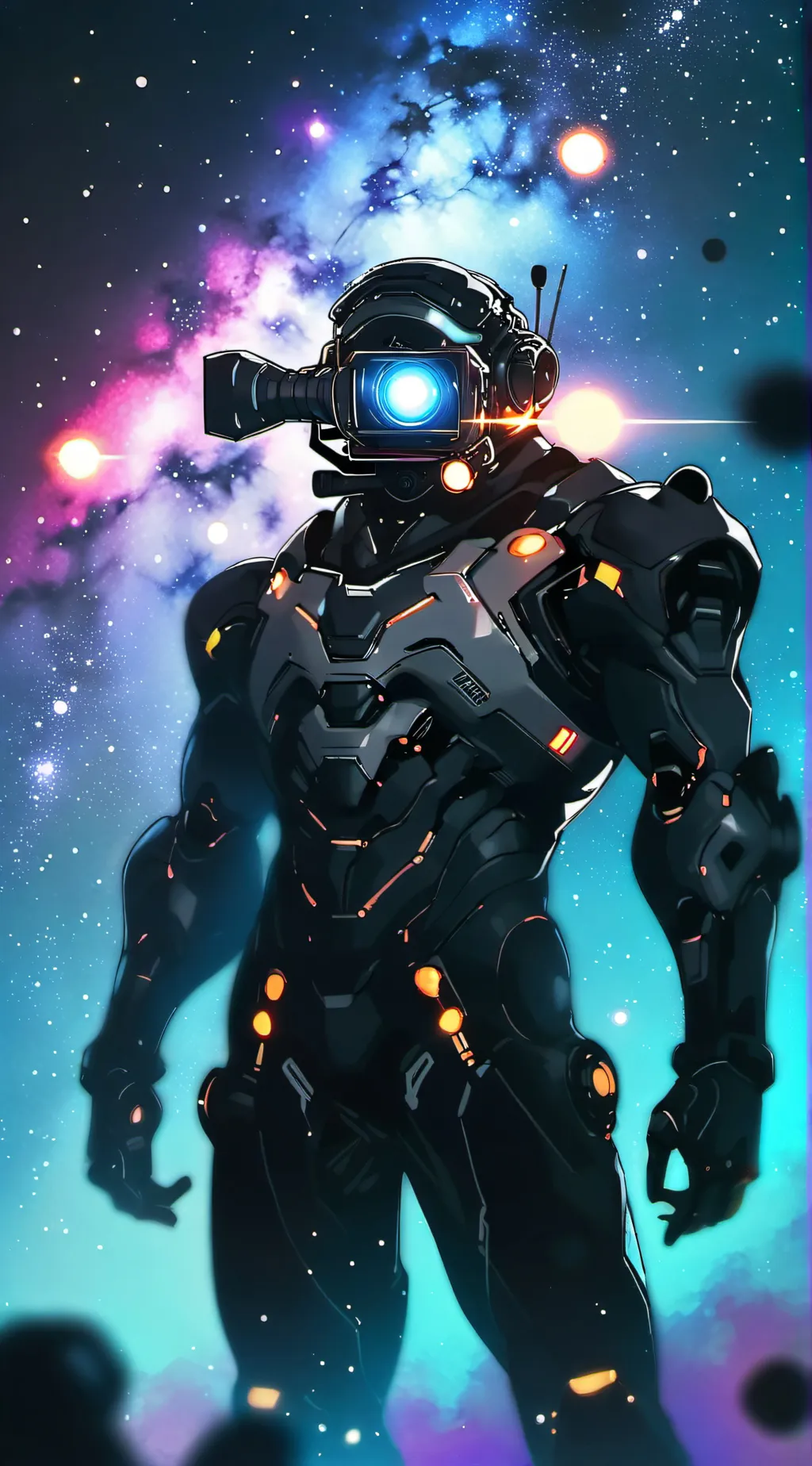 ai character: titan.cameraman background