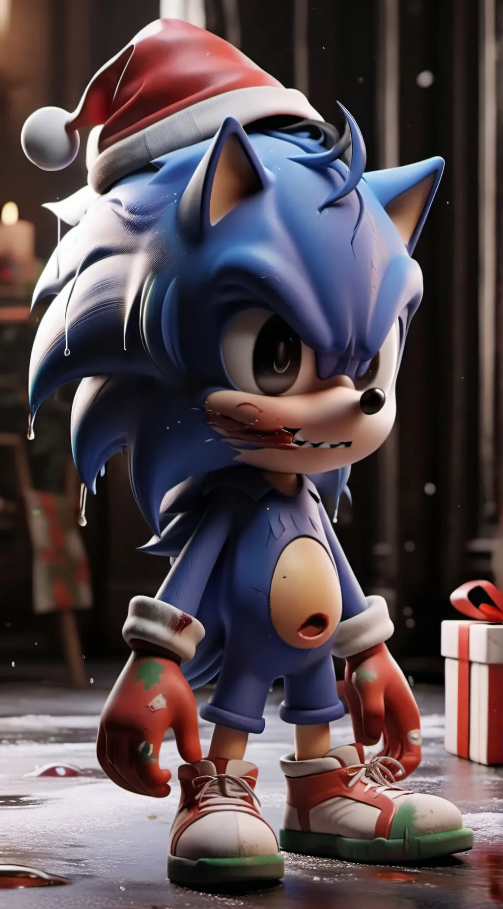 ai character: sonic exe Christma background