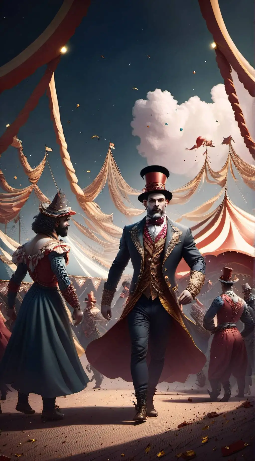 ai character: digital circus background