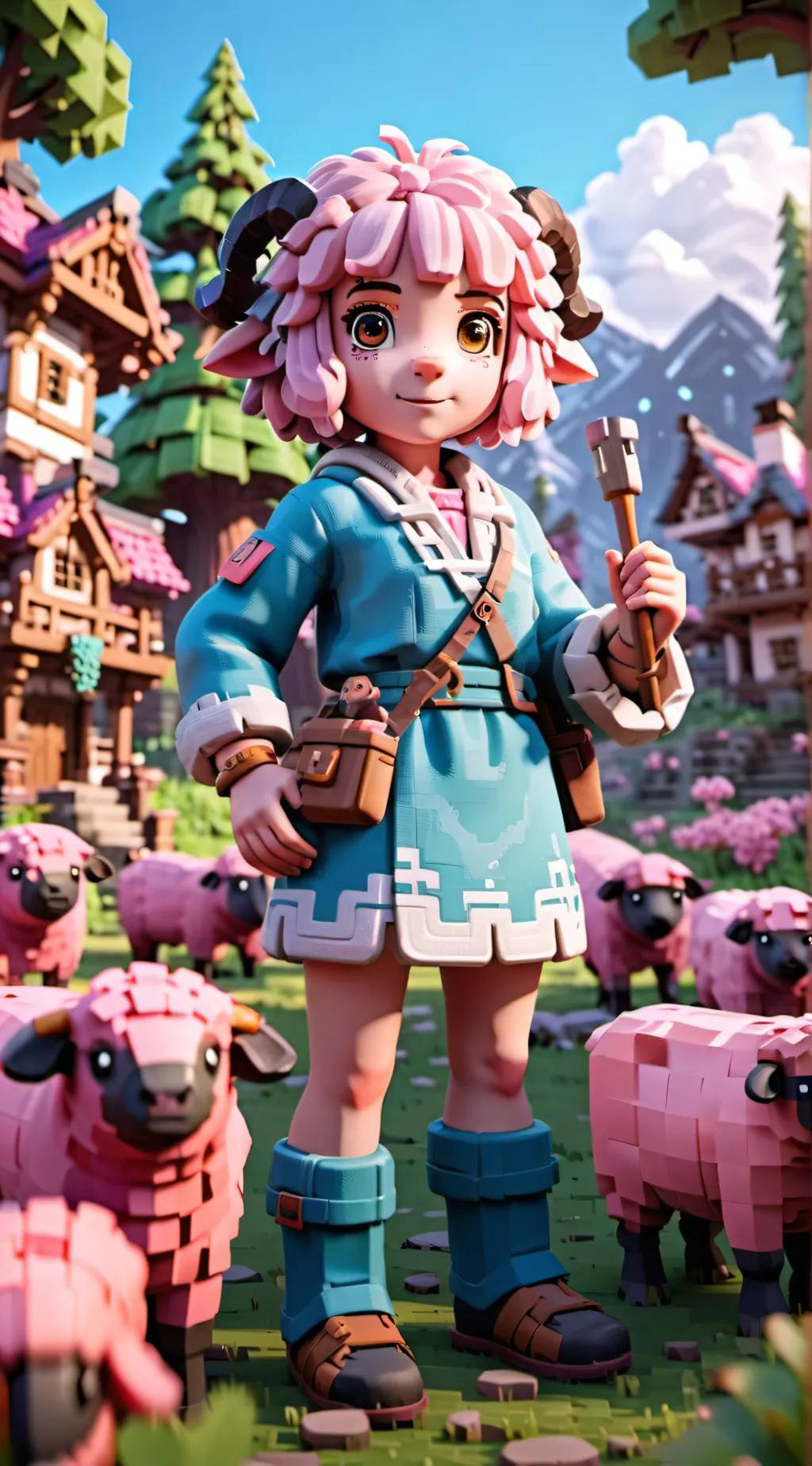 ai character: pinky background