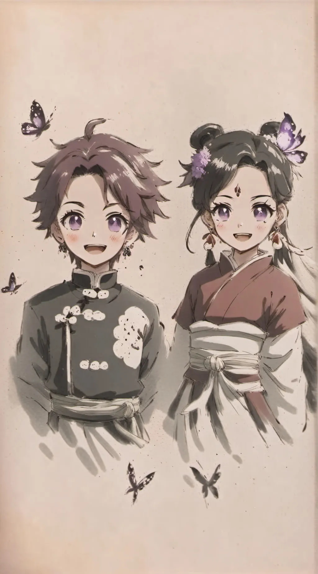 ai character: Kanao X Tanjiro background
