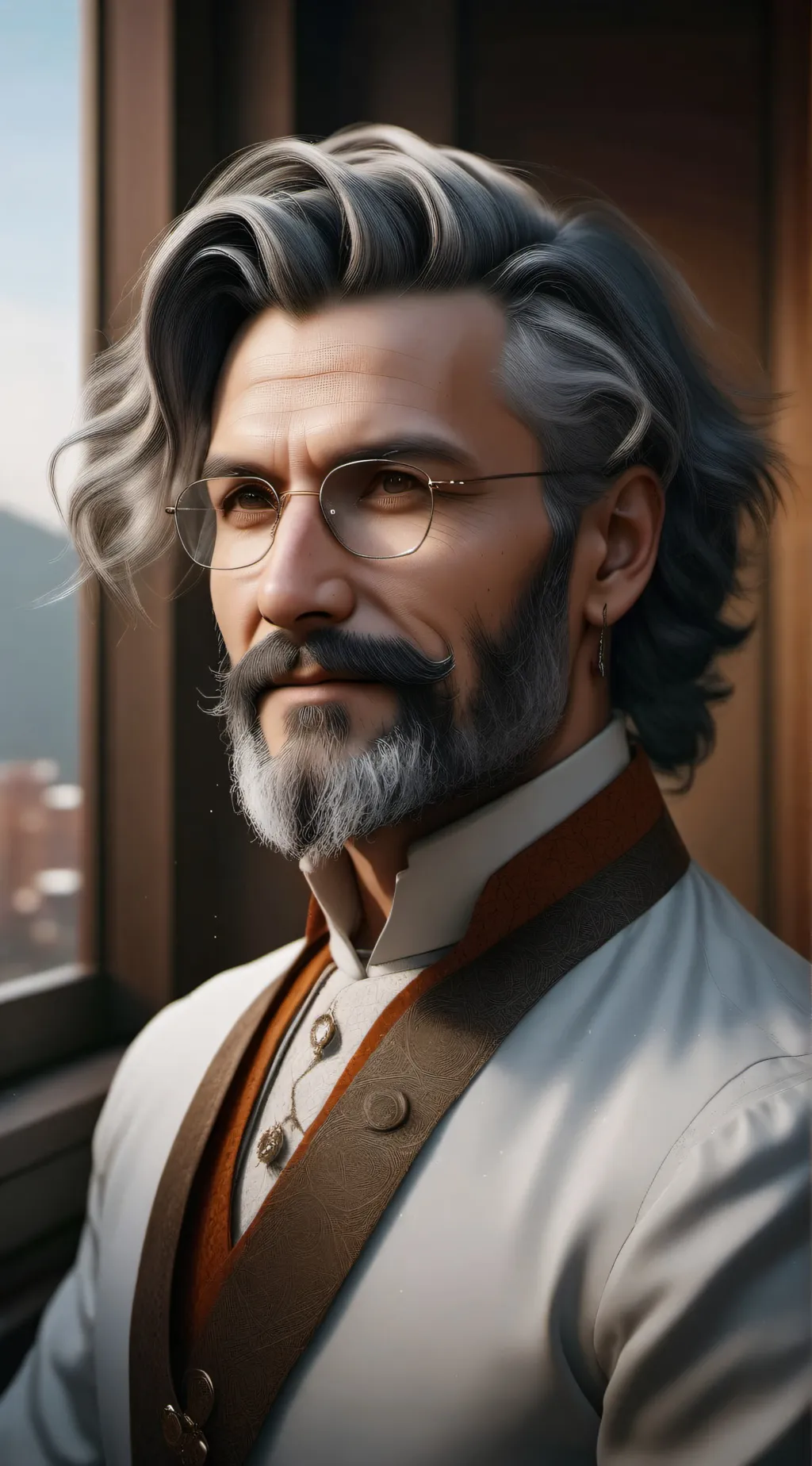ai character: Robin Williams  background