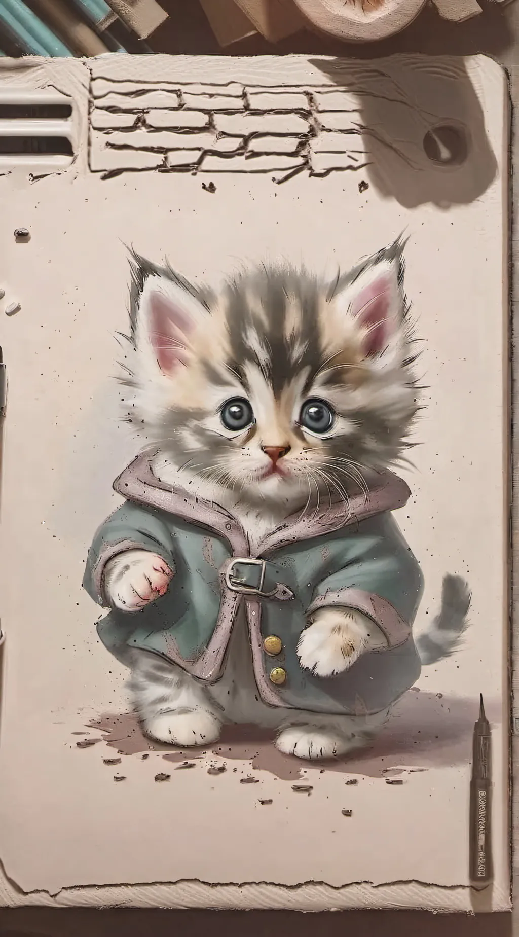 ai character: Littlest kitten  background
