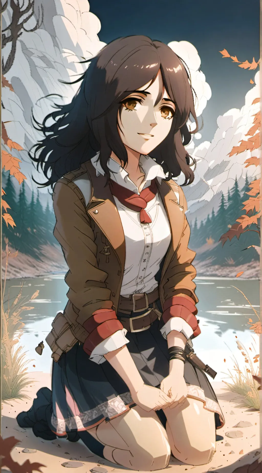 ai character: Pieck Finger background
