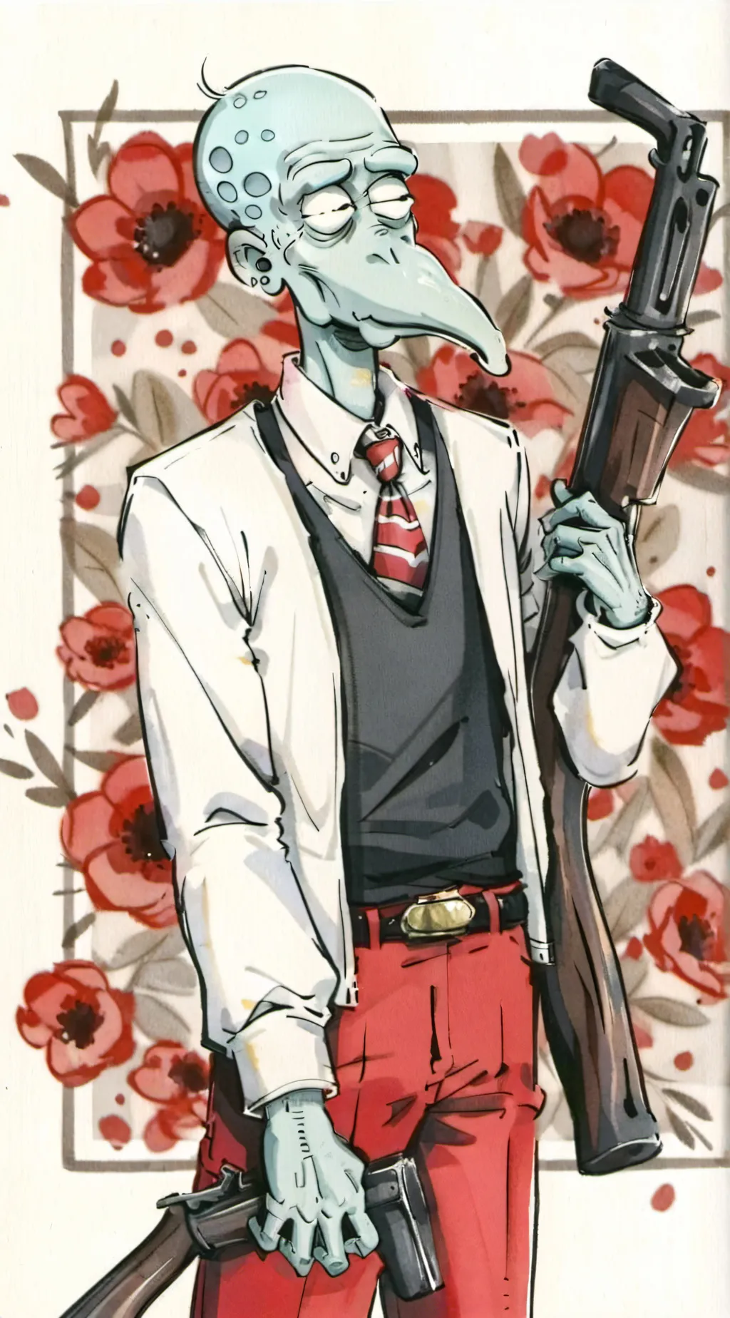 ai character: Squidward background