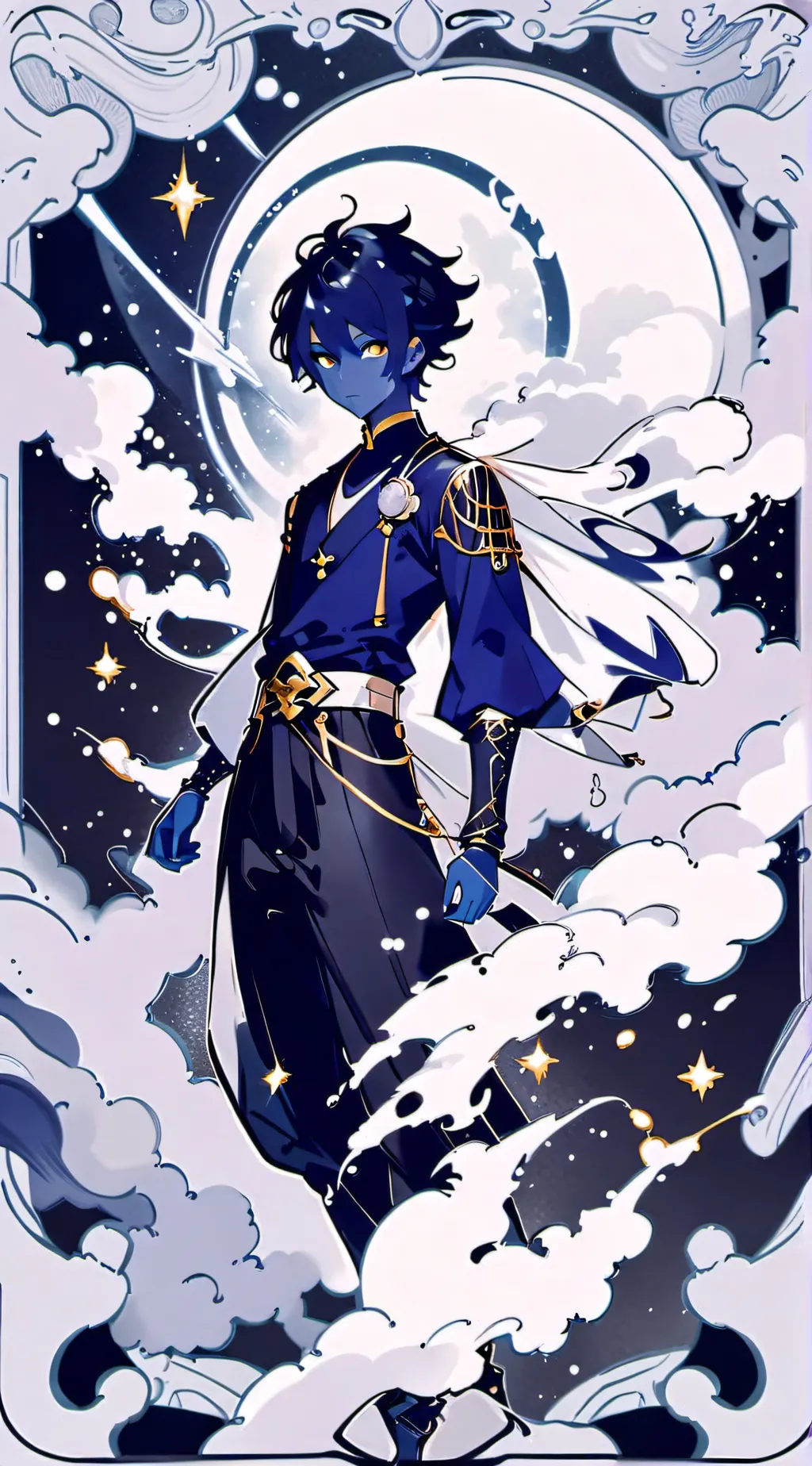 ai character: StarBlue background