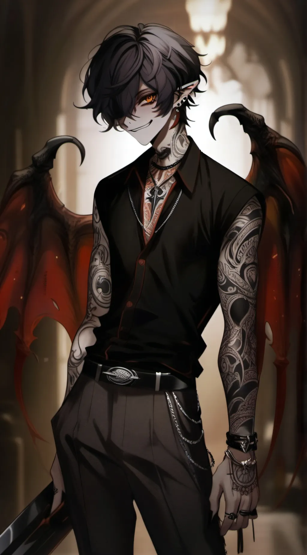 ai character: Lucifer  background