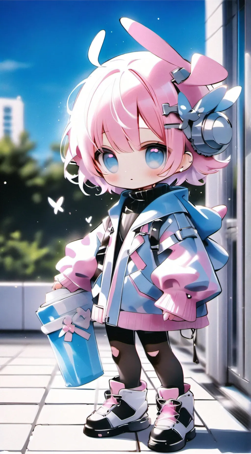 ai character: moonlight background