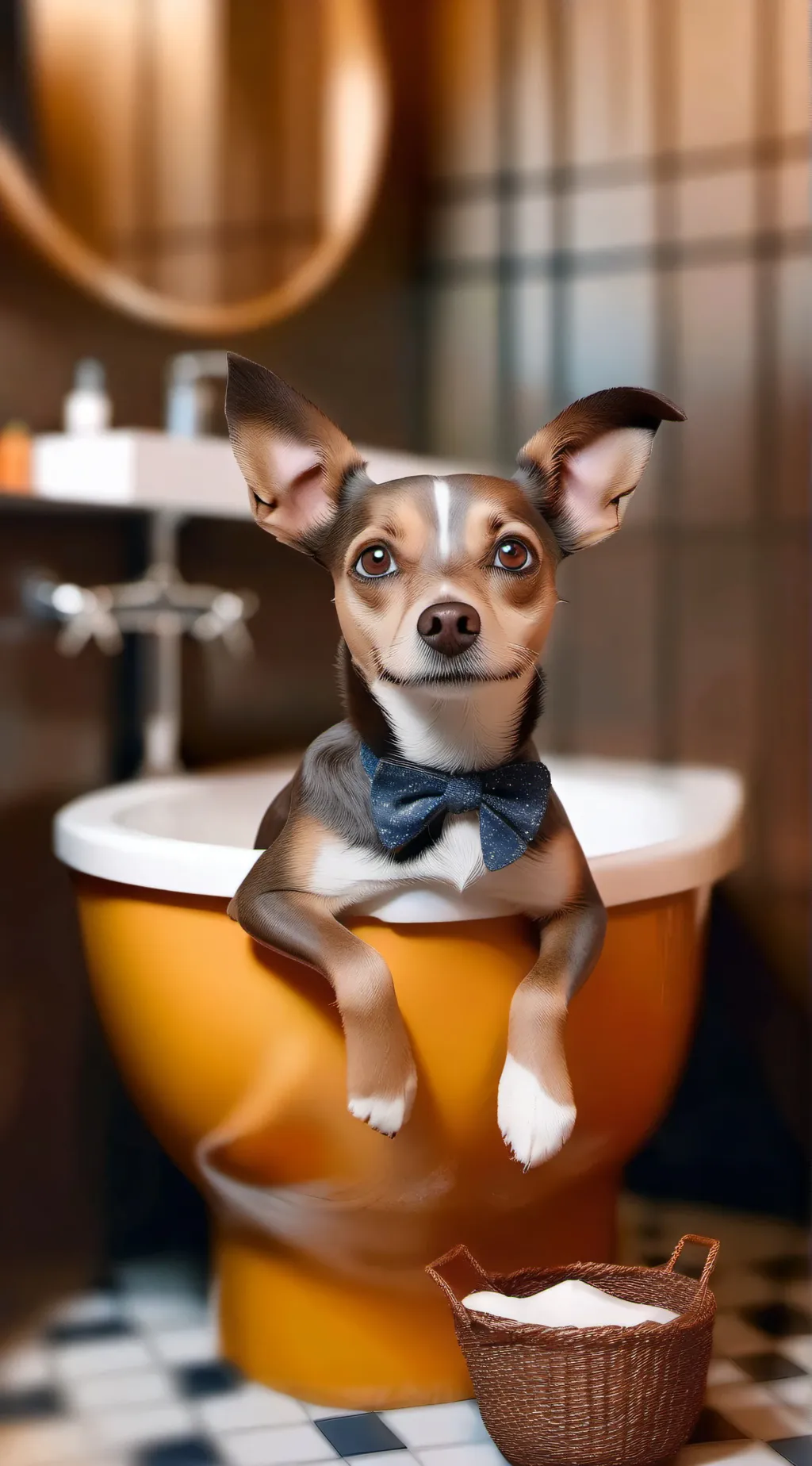 ai character: Dogey da toilet background