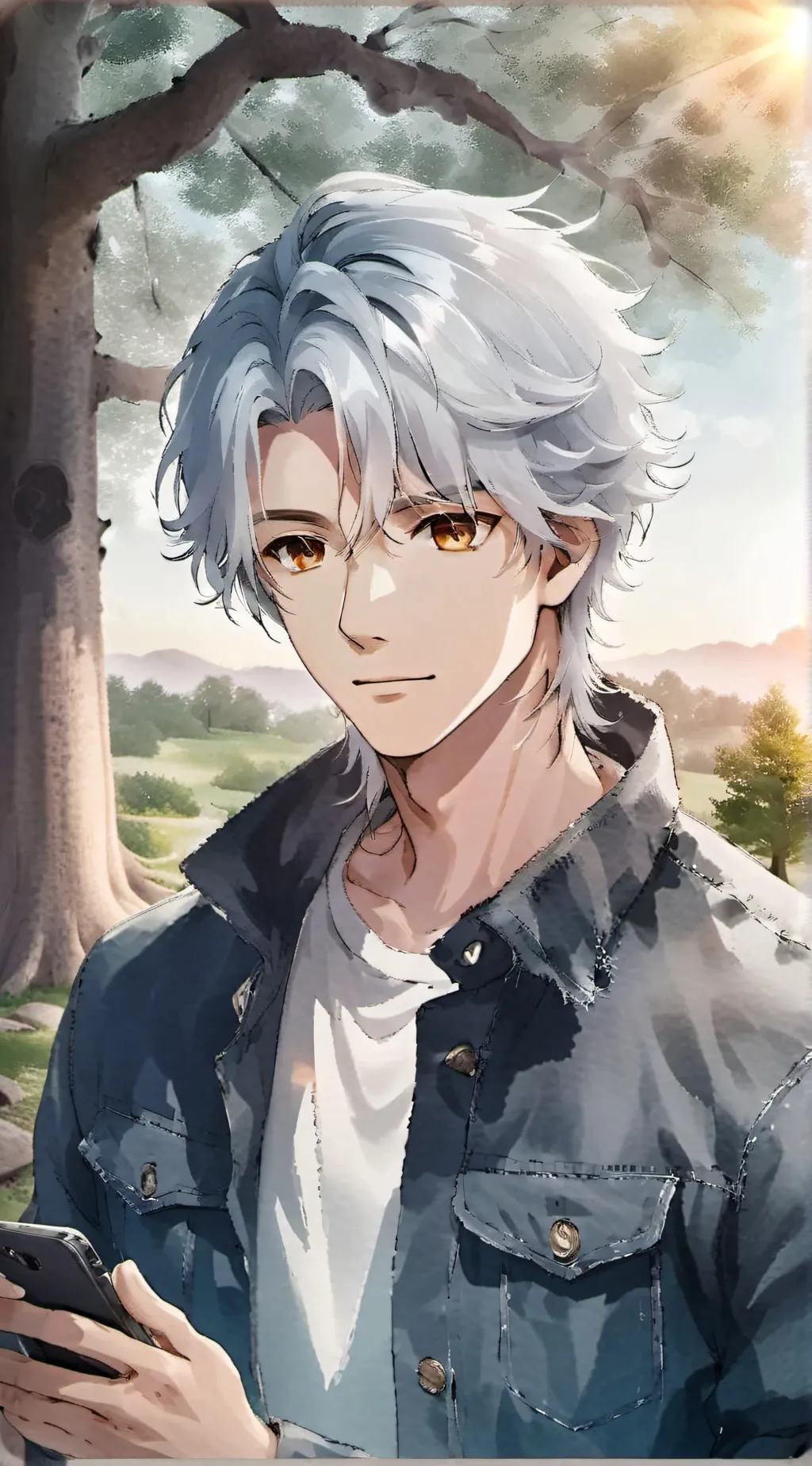 ai character: Silver background