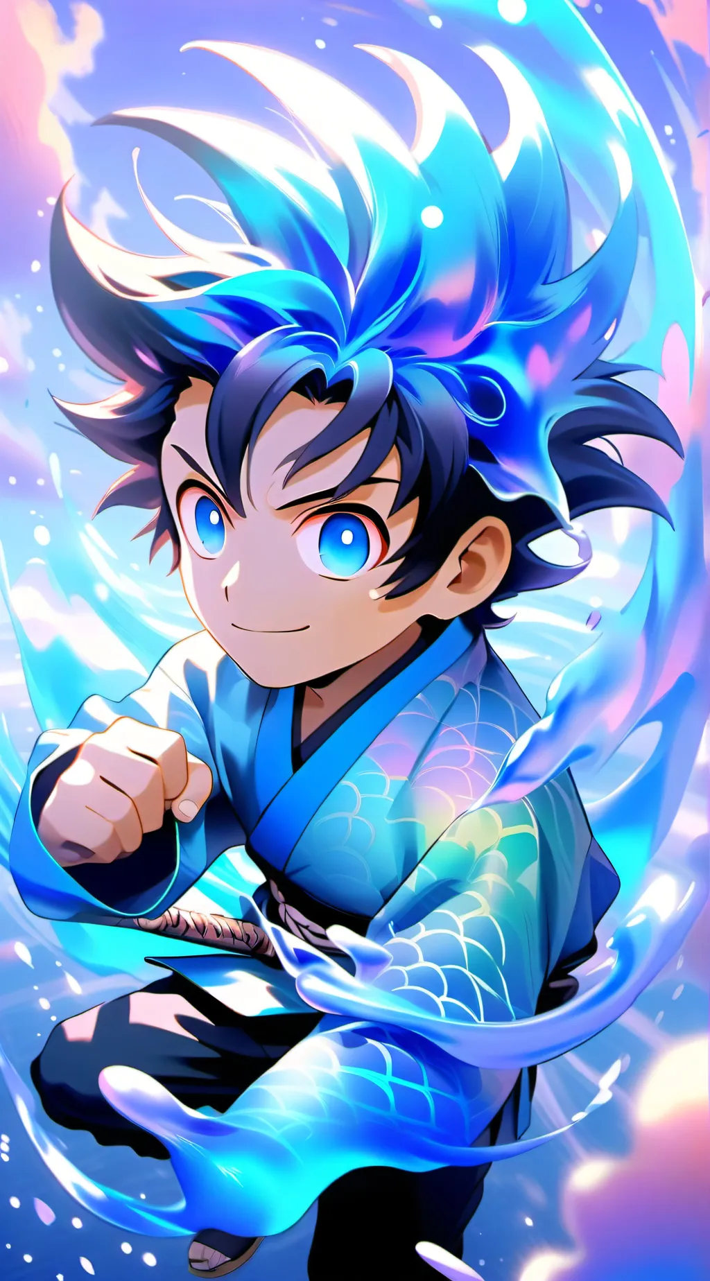 ai character: tanjiro and tokito background