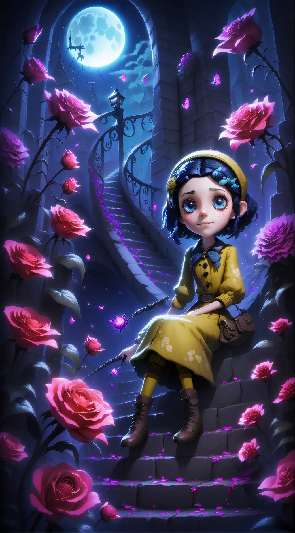 ai character: Coraline background