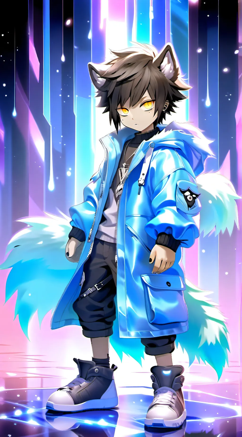 ai character: wolf boy background