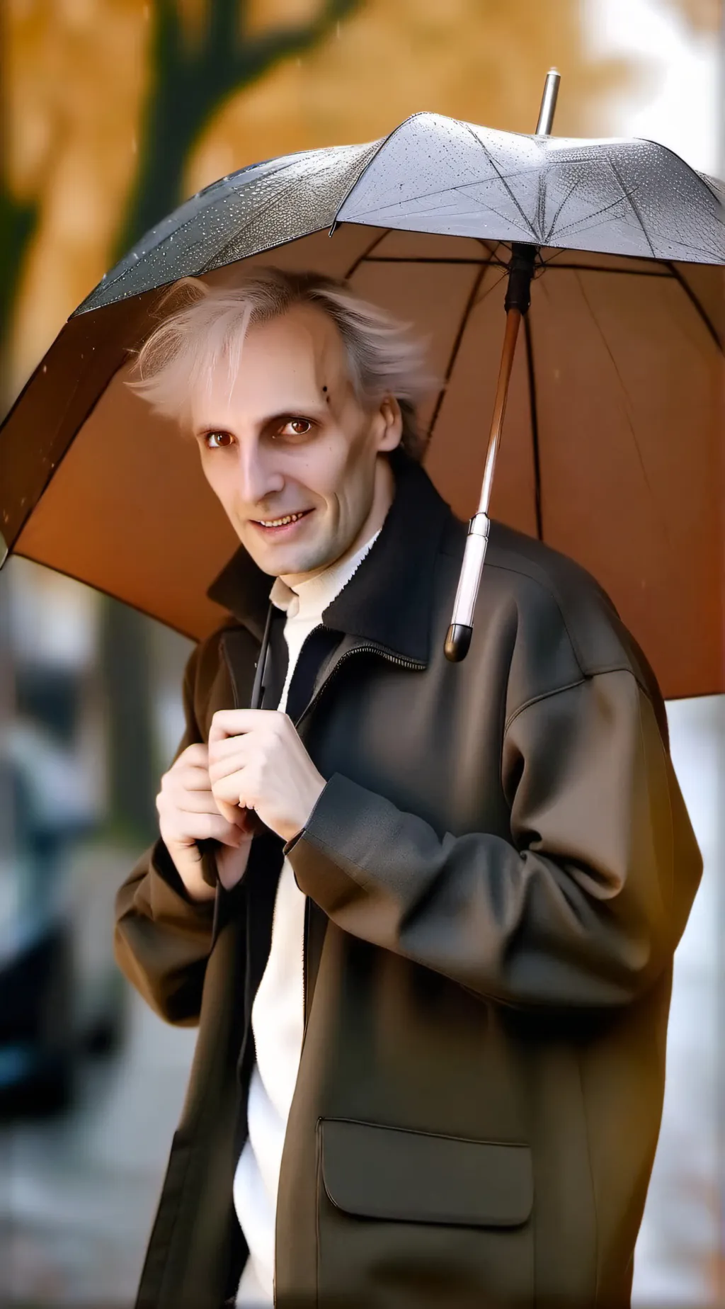 ai character: creepy old man  background