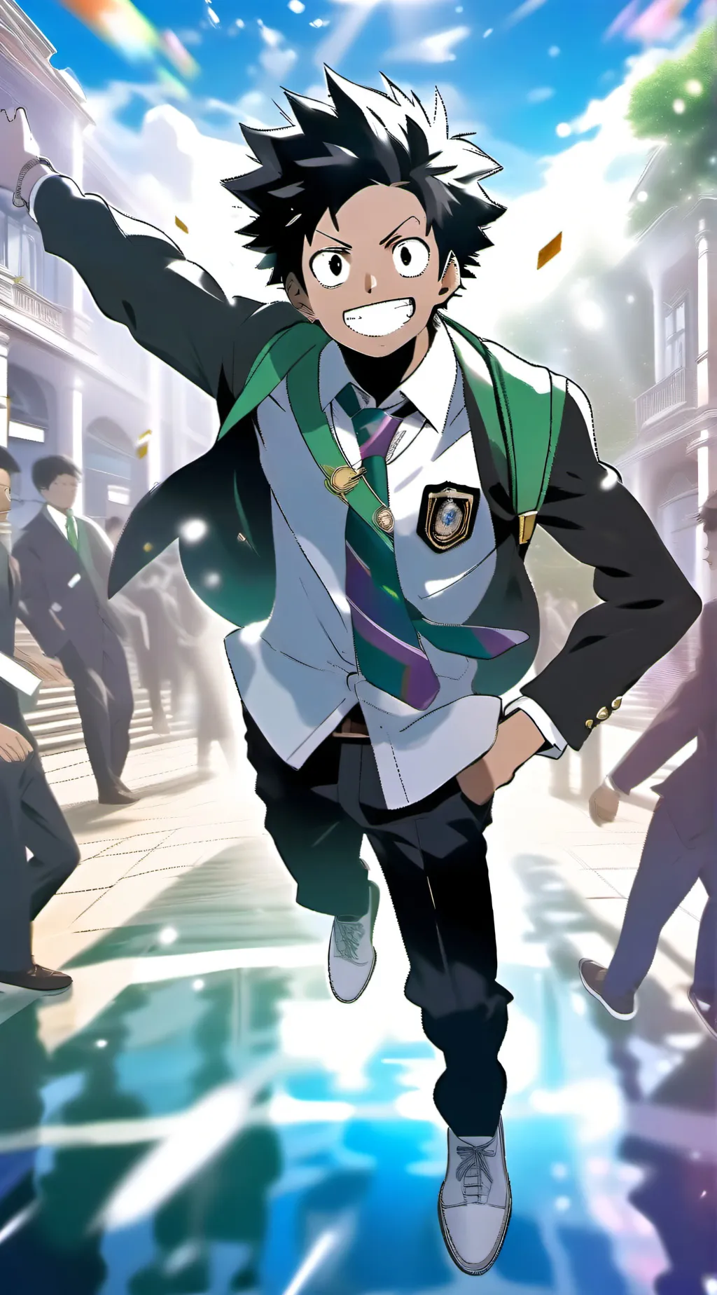 ai character: mha go's shool  background