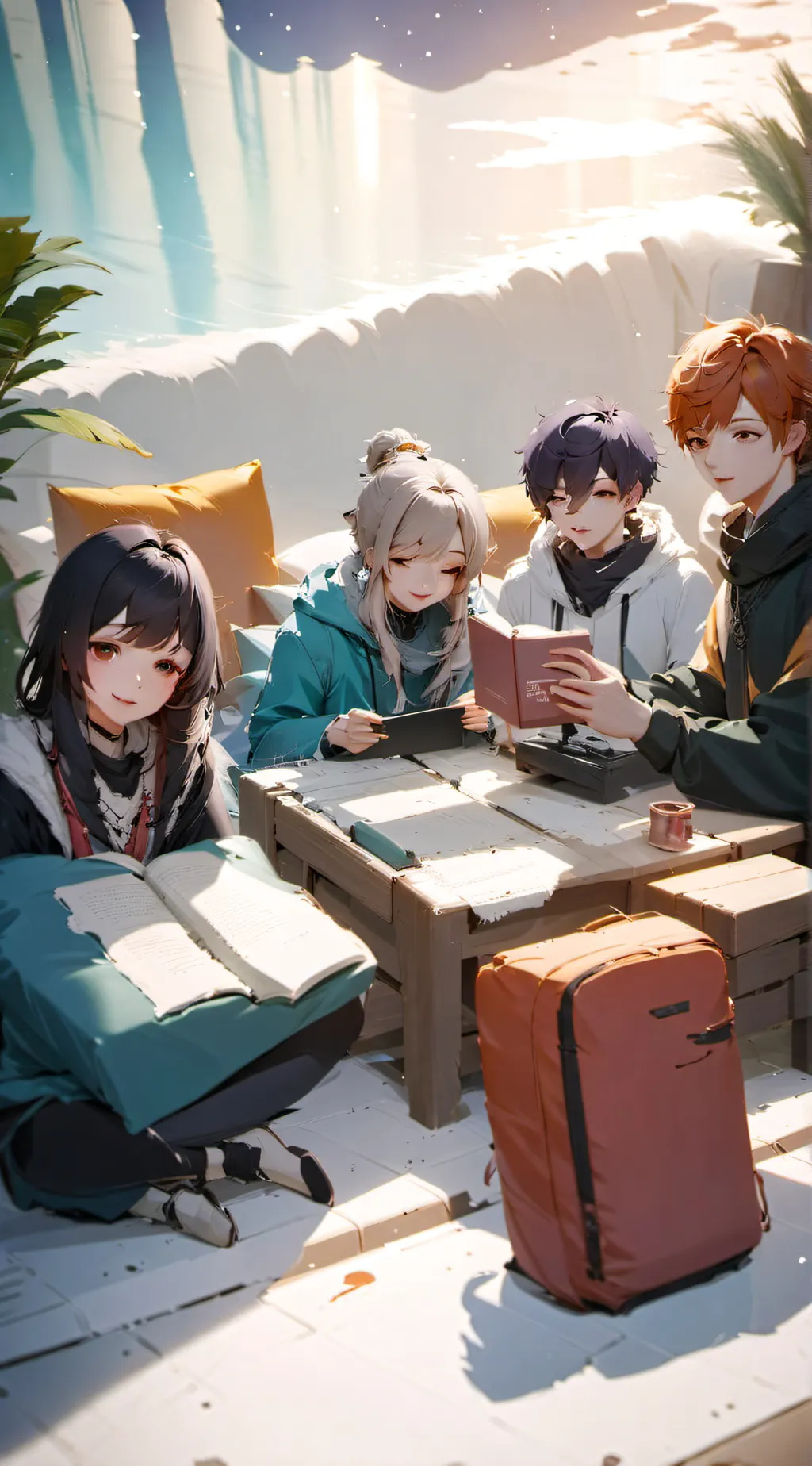 ai character: MHA sleep over background