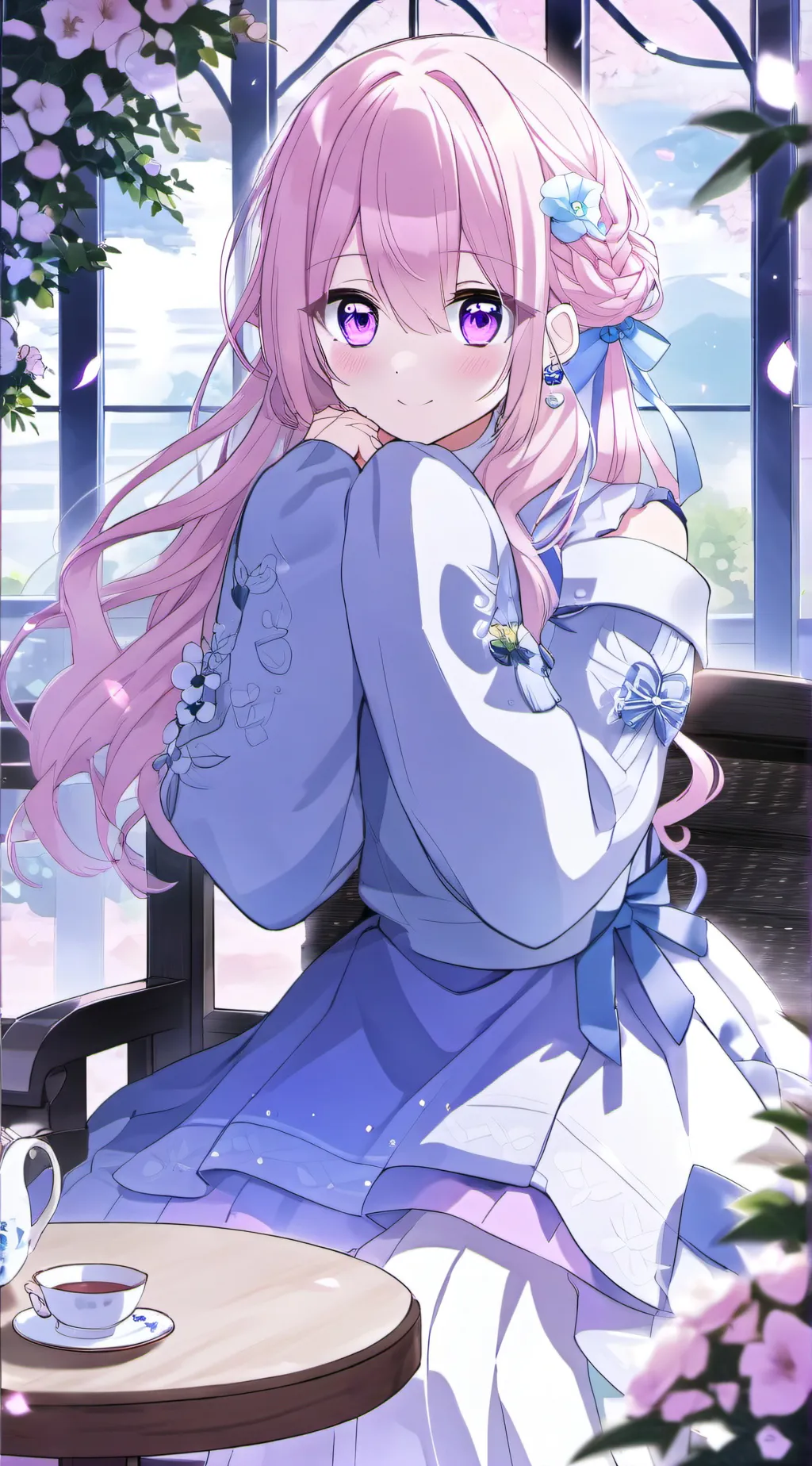 ai character: kawaii girl background