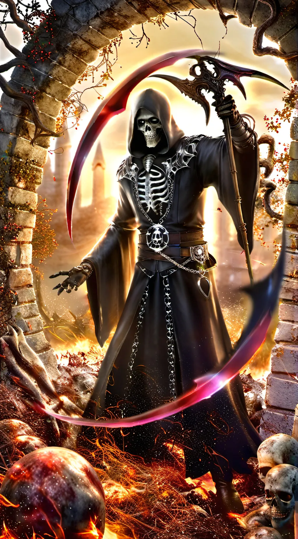 ai character: Grim Reaper  background