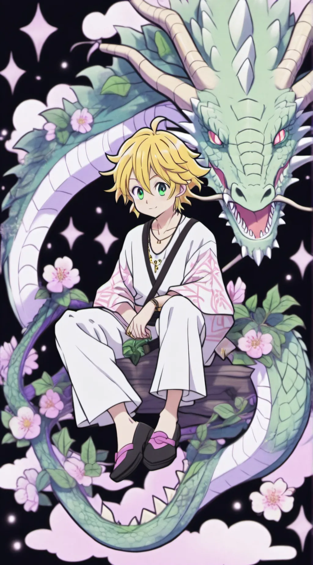 ai character: melodis dragon sin background
