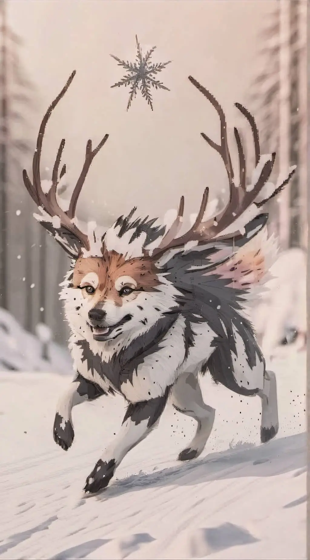 ai character: snowyflake  background
