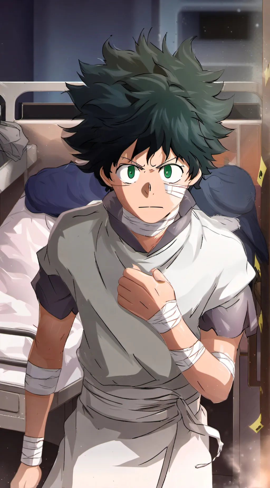 ai character: Deku hurt background