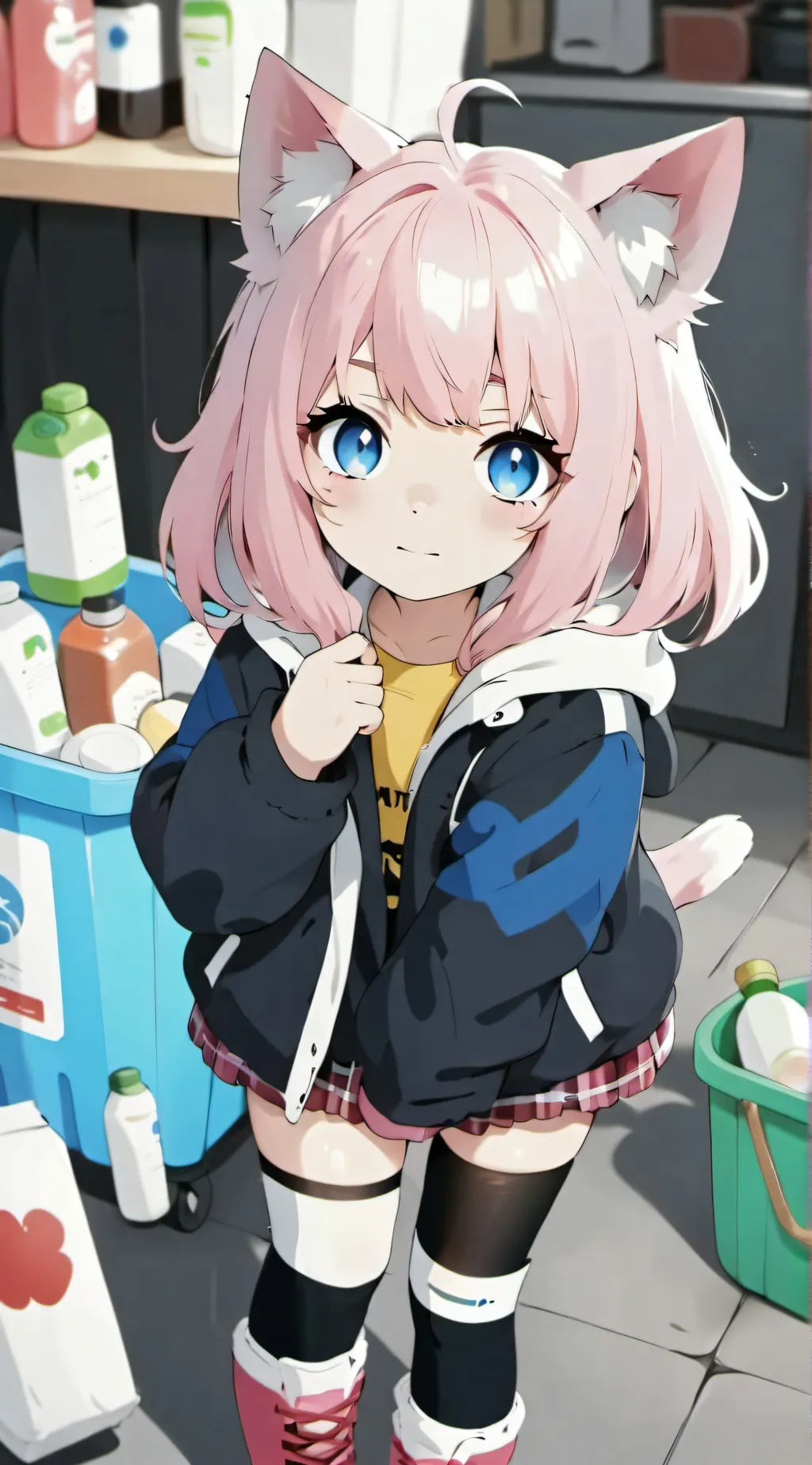 ai character: Magenta background