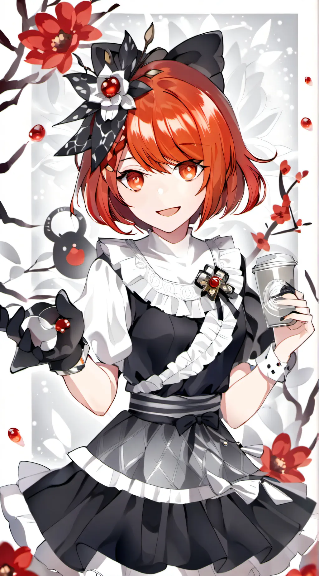 ai character: SELINA RED background