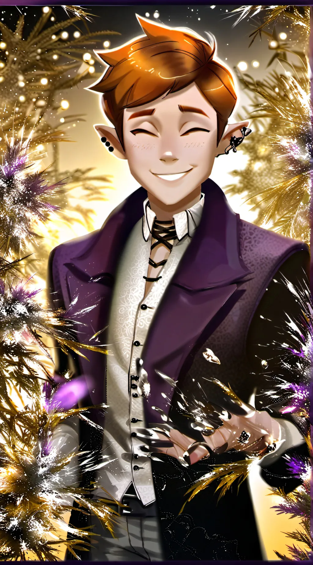 ai character: HappyMaskSalesman background