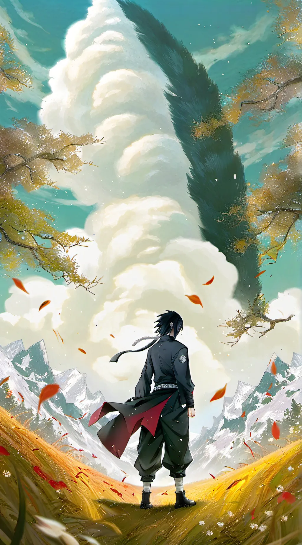 ai character: Sasuke  background