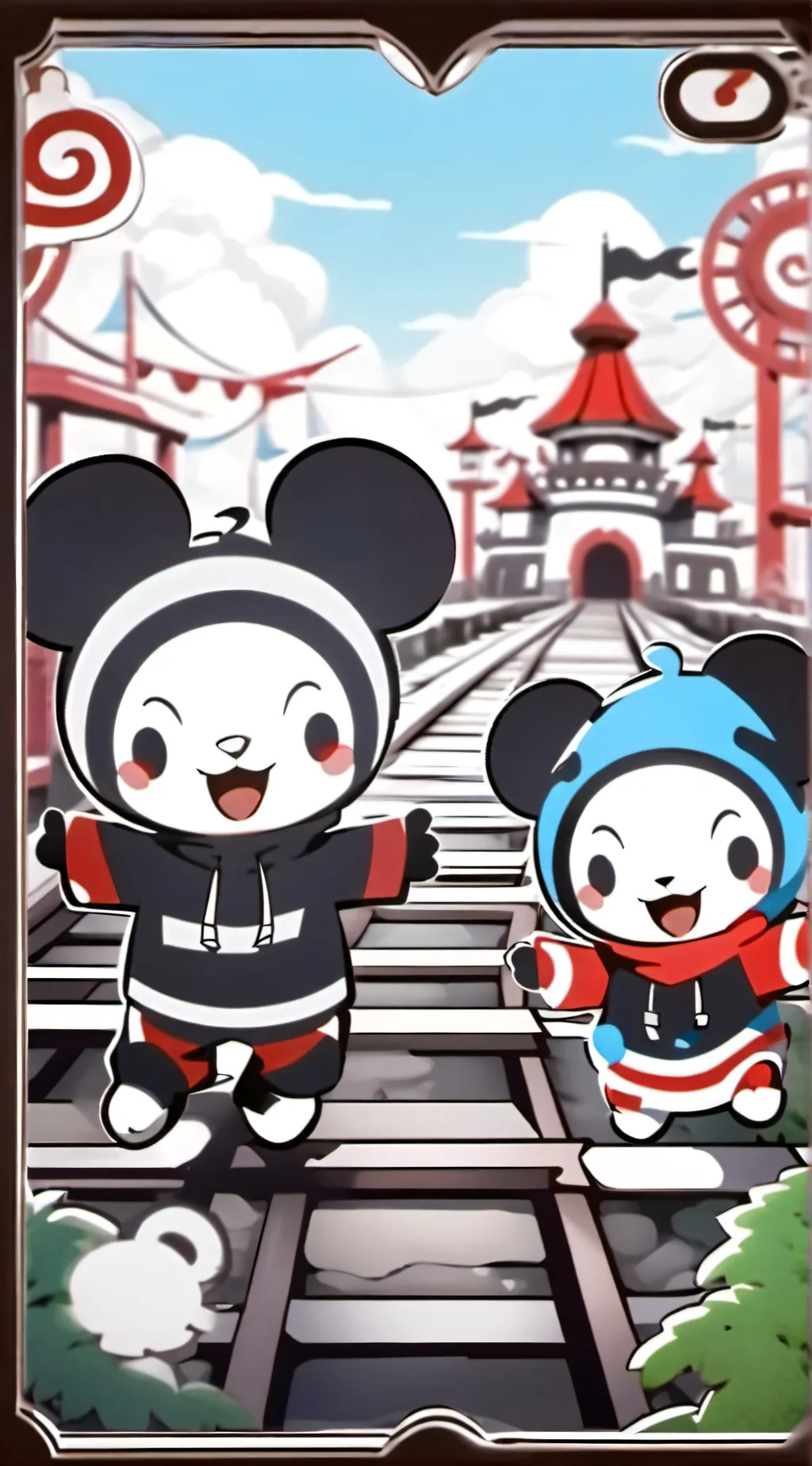 ai character: theme park!  background