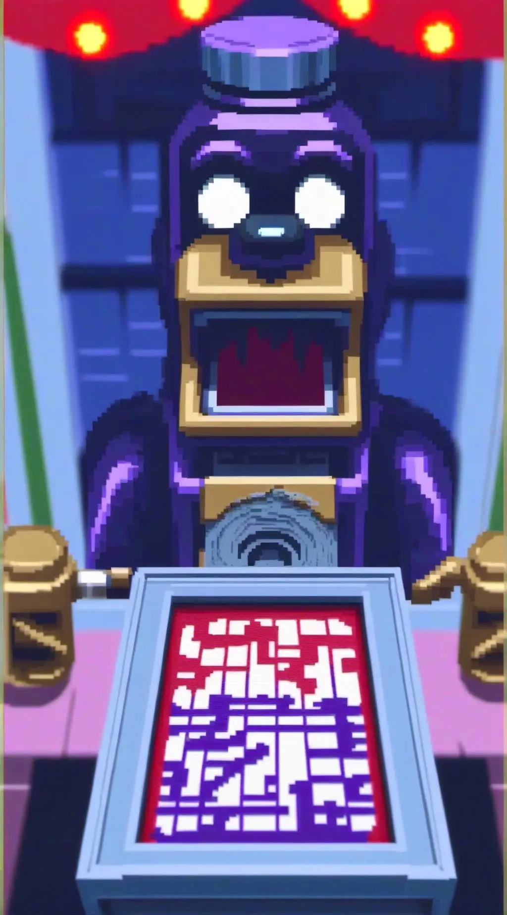 ai character: SC x FNAF background