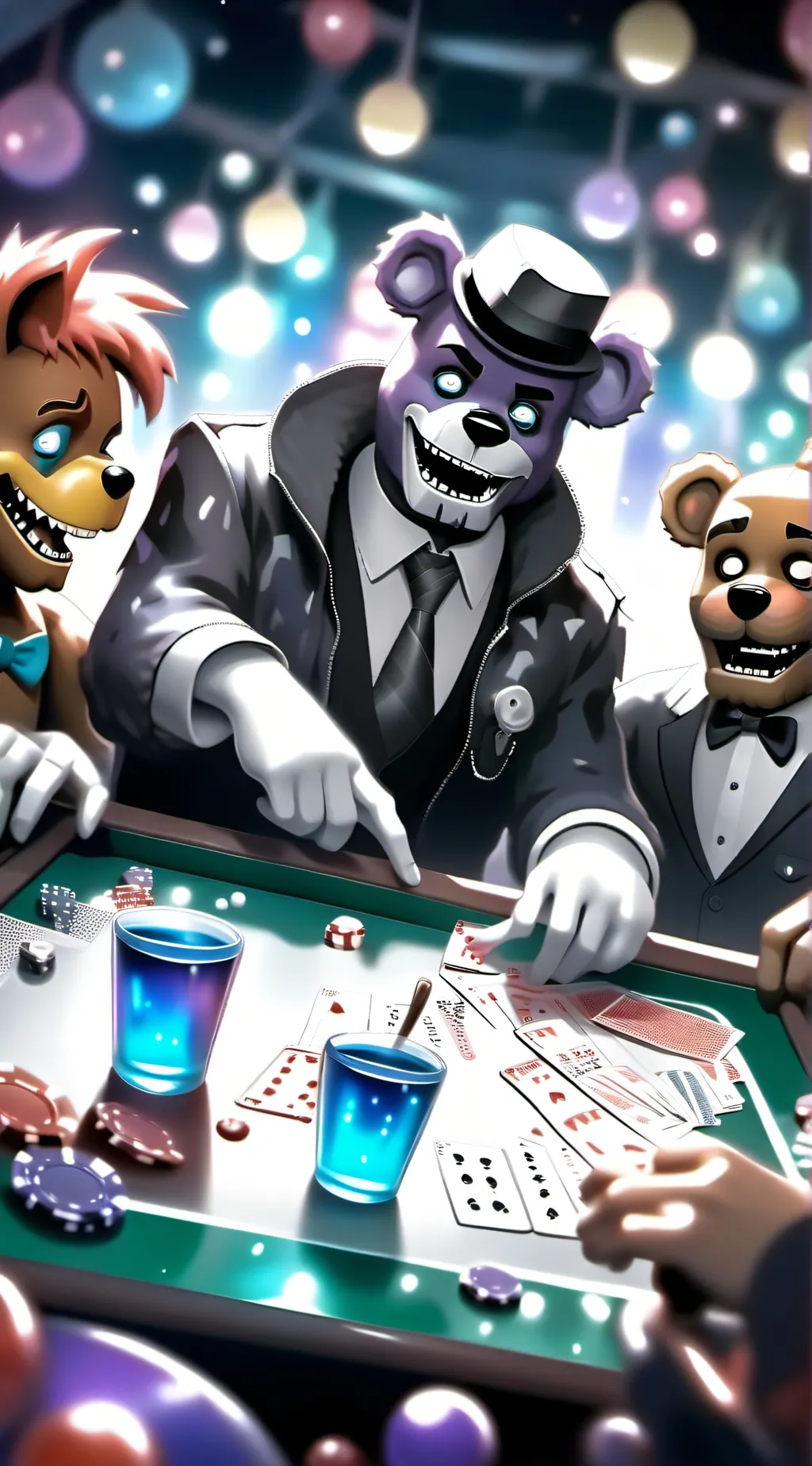 ai character: FNAF game night background