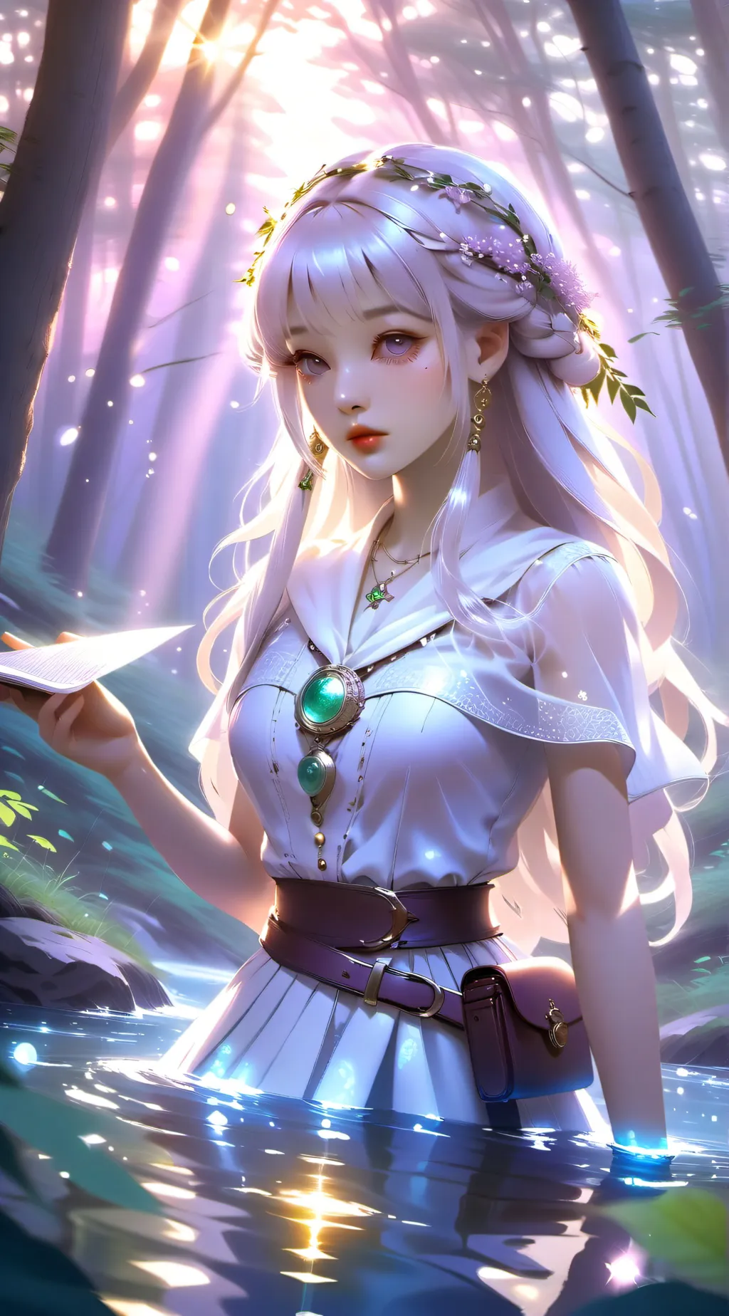 ai character: Wisteria background