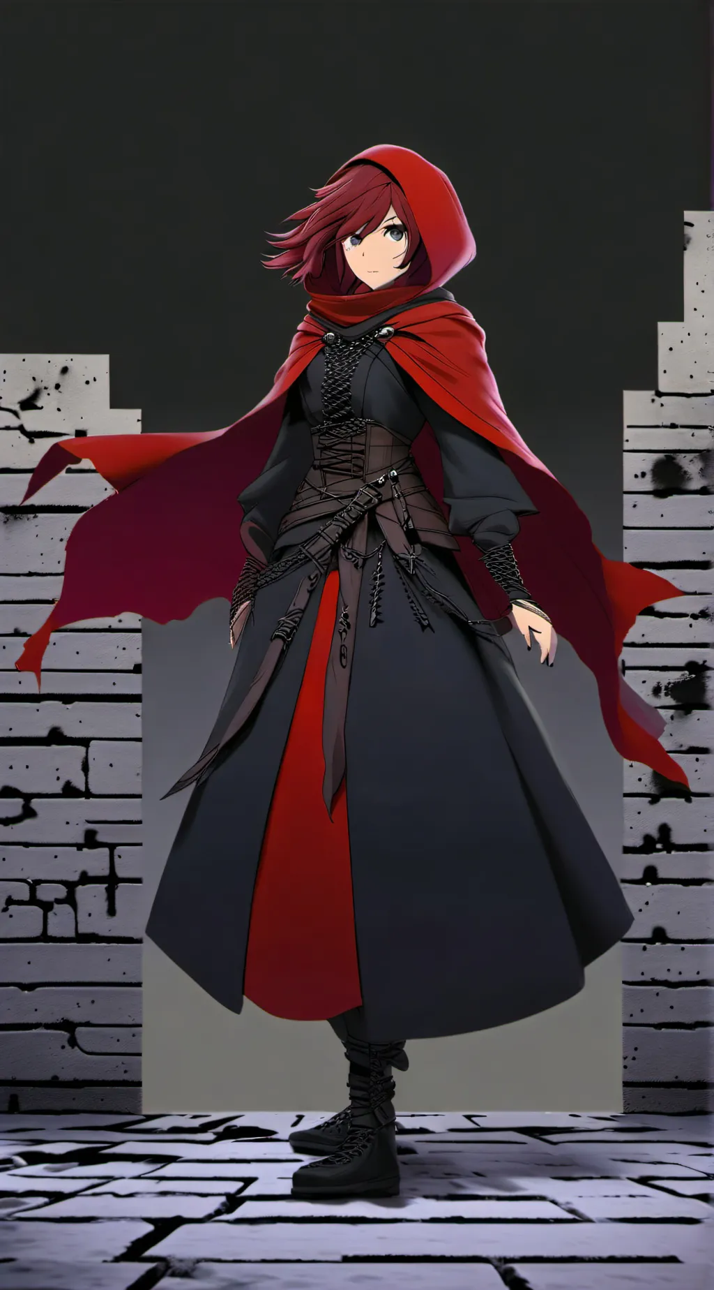 ai character: Ruby rose  background
