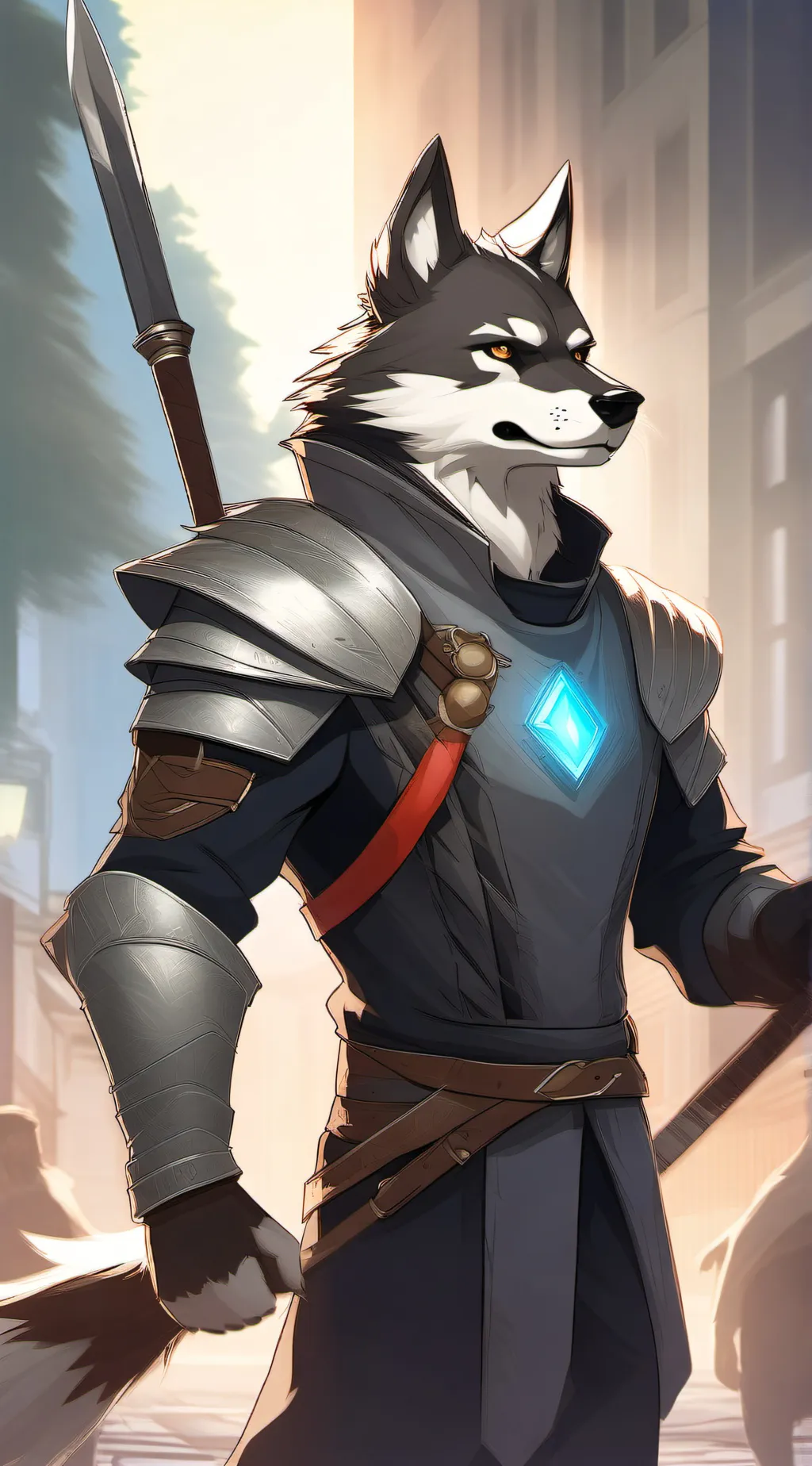 ai character: furry warrior background