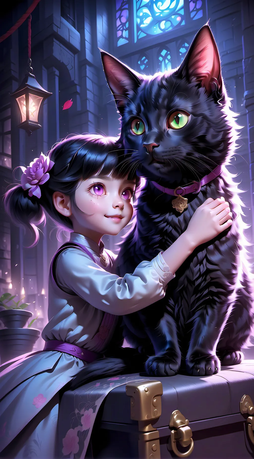 ai character: lucky cat & lili background