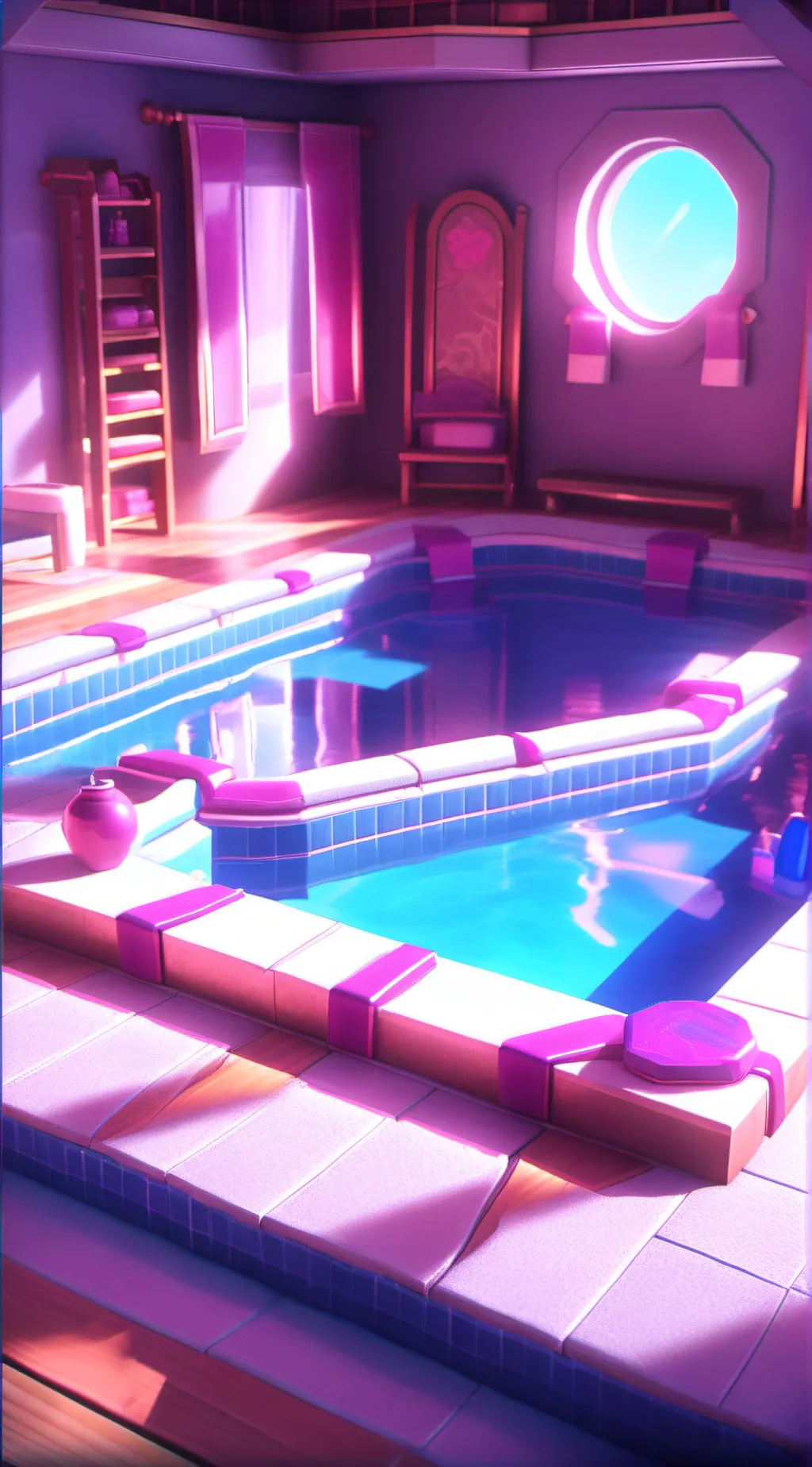 ai character: HH pool day background